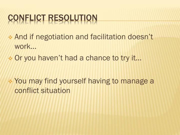 conflict resolution