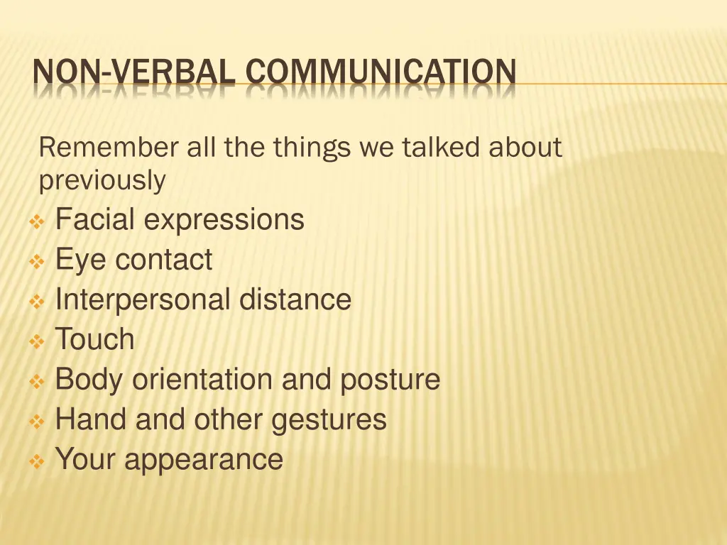 non verbal communication