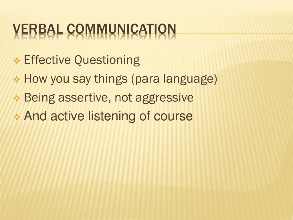 verbal communication