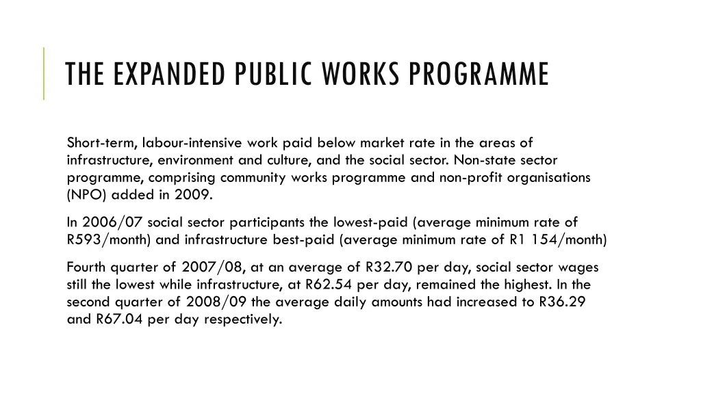 the expanded public works programme