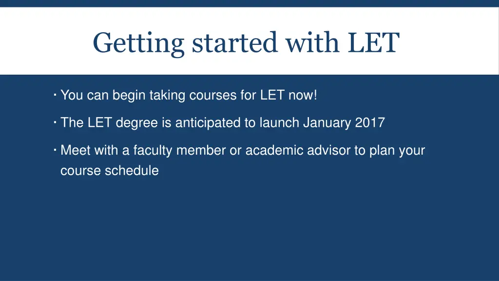 getting started with let