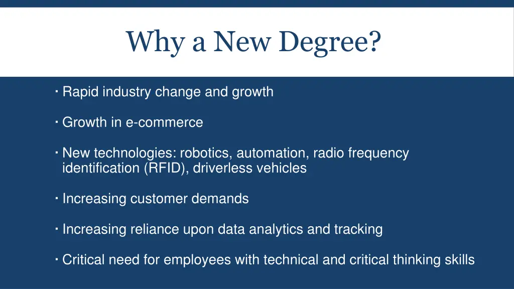 why a new degree