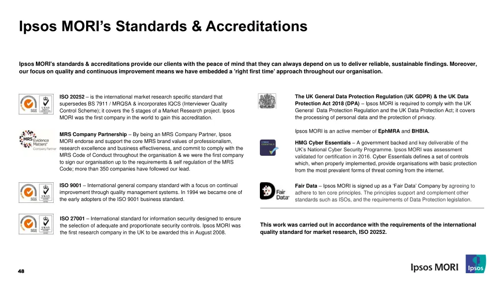 ipsos mori s standards accreditations