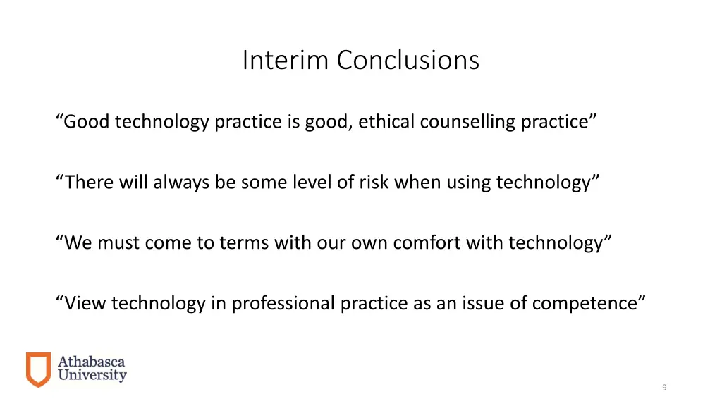 interim conclusions