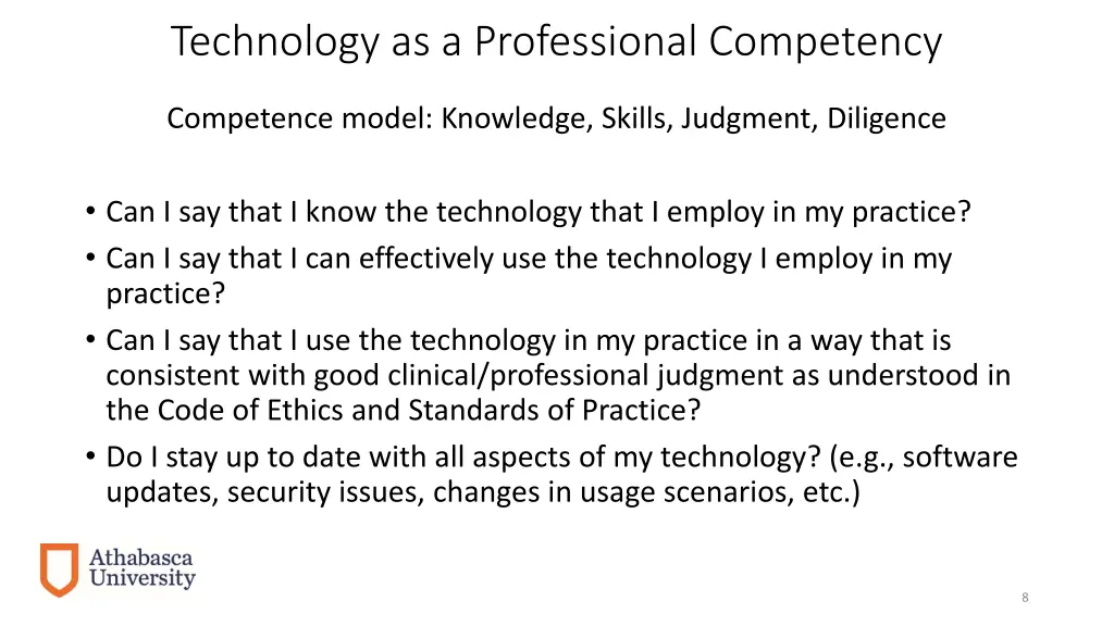 technology as a professional competency