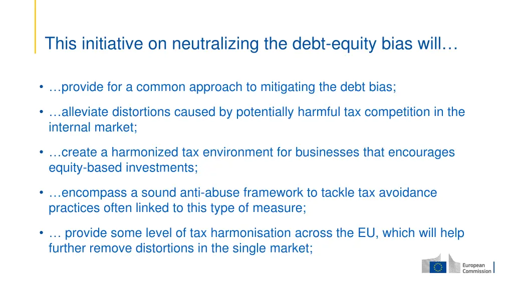 this initiative on neutralizing the debt equity