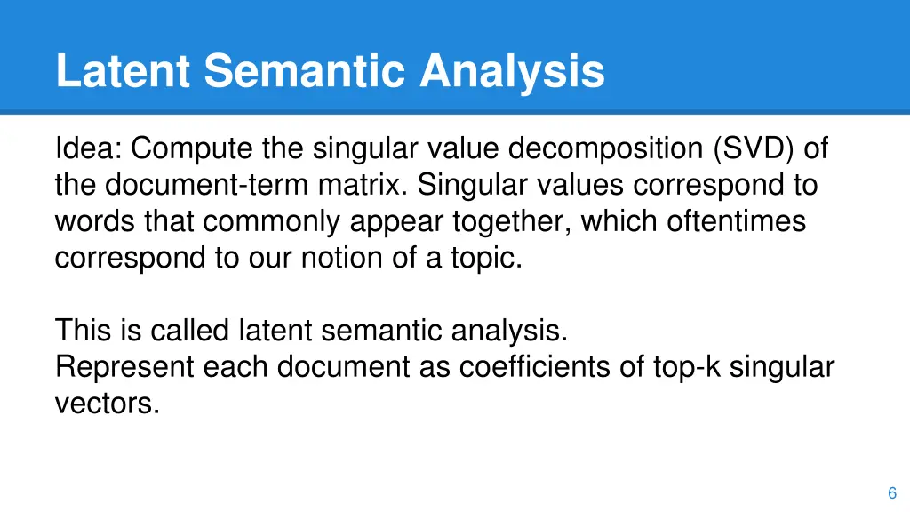 latent semantic analysis