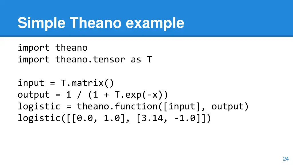 simple theano example