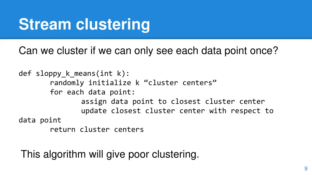 stream clustering