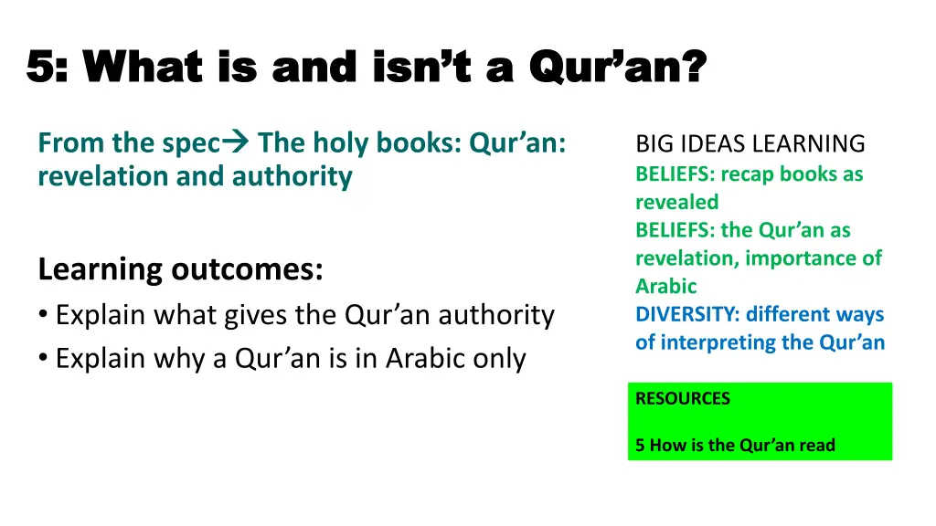 5 5 what is and isn t a qur an what