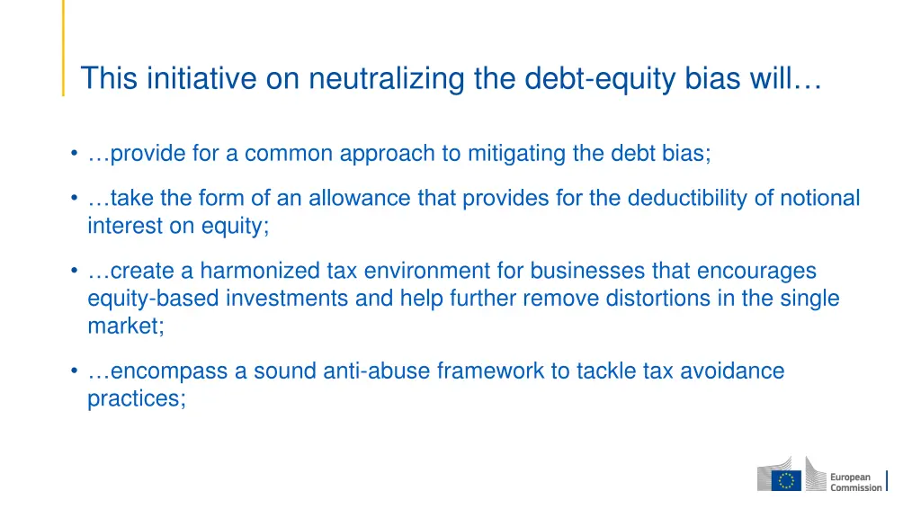 this initiative on neutralizing the debt equity