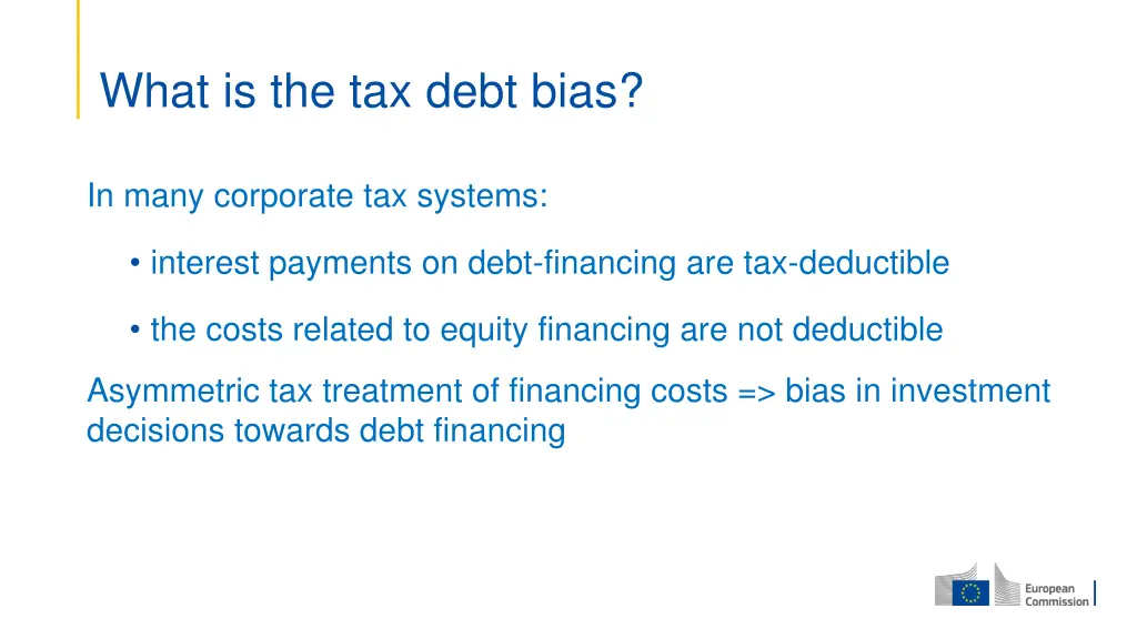 what is the tax debt bias