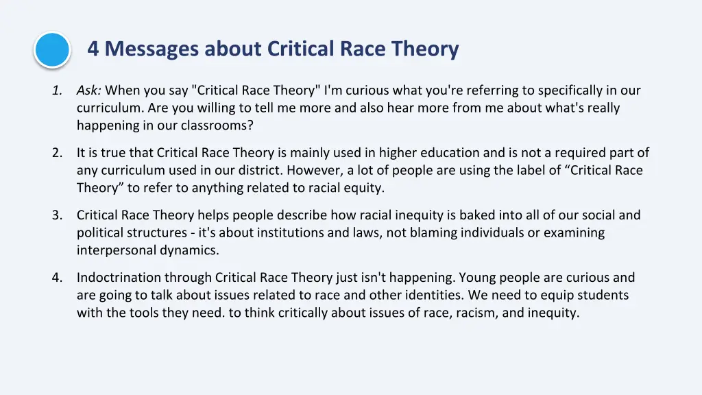 4 messages about critical race theory