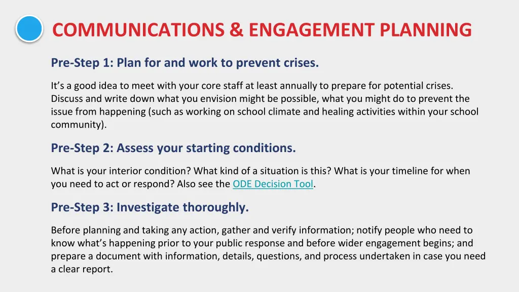 communications engagement planning