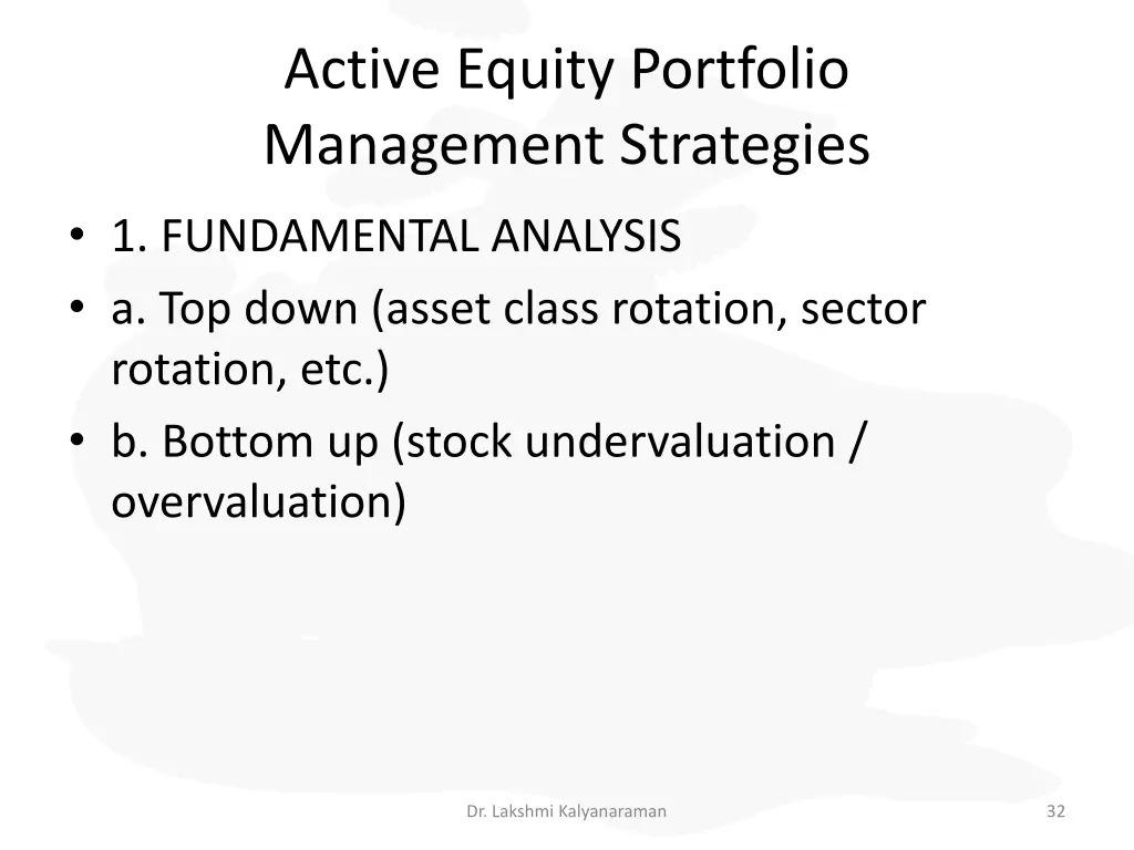 active equity portfolio management strategies 1