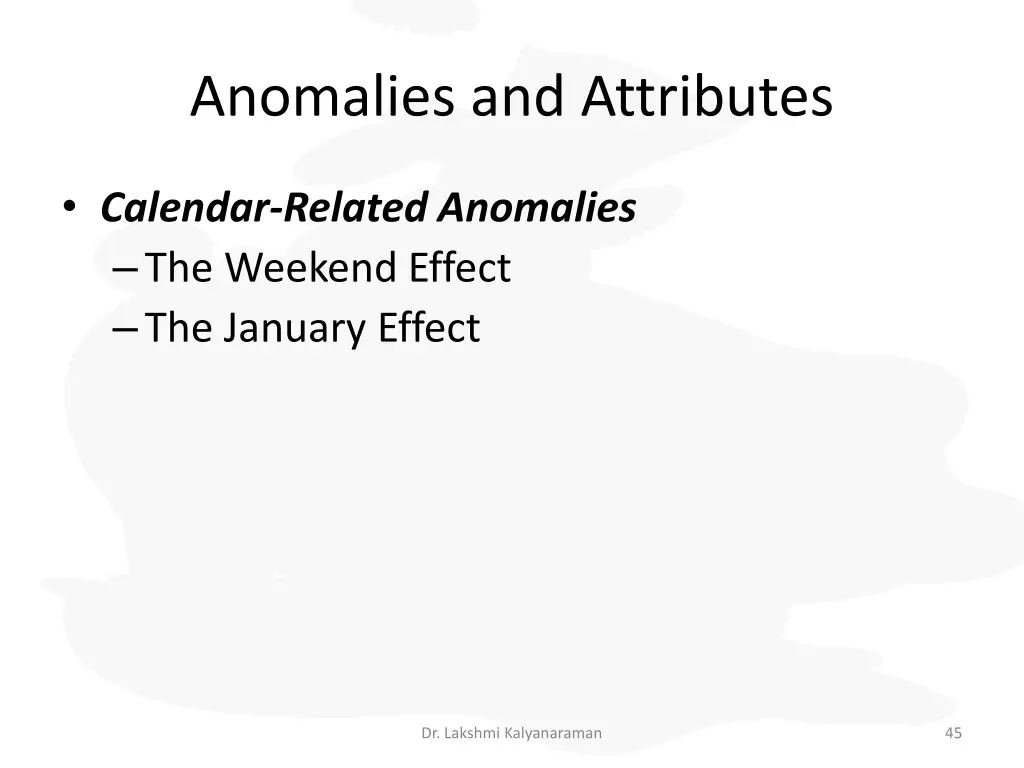 anomalies and attributes 1