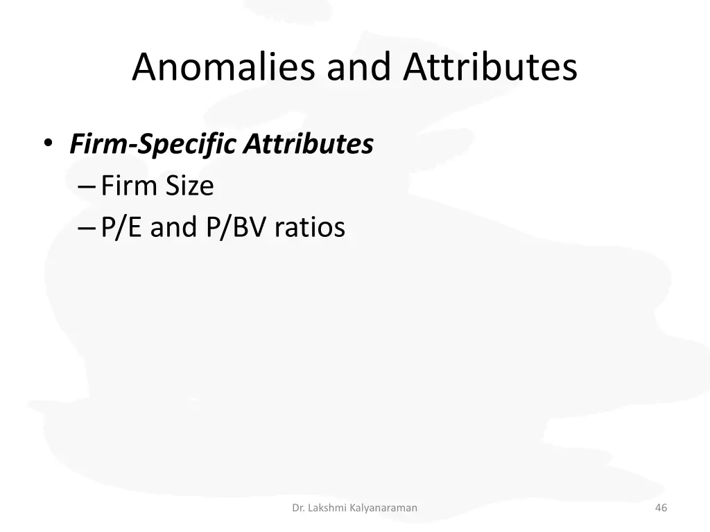 anomalies and attributes 2