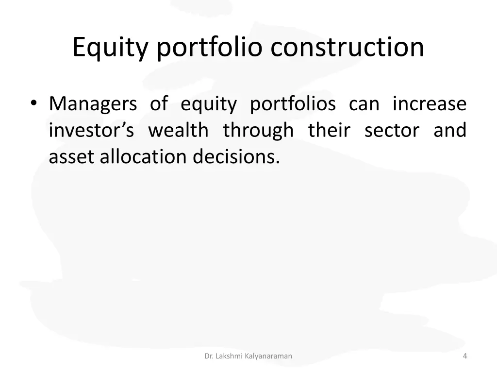 equity portfolio construction 2