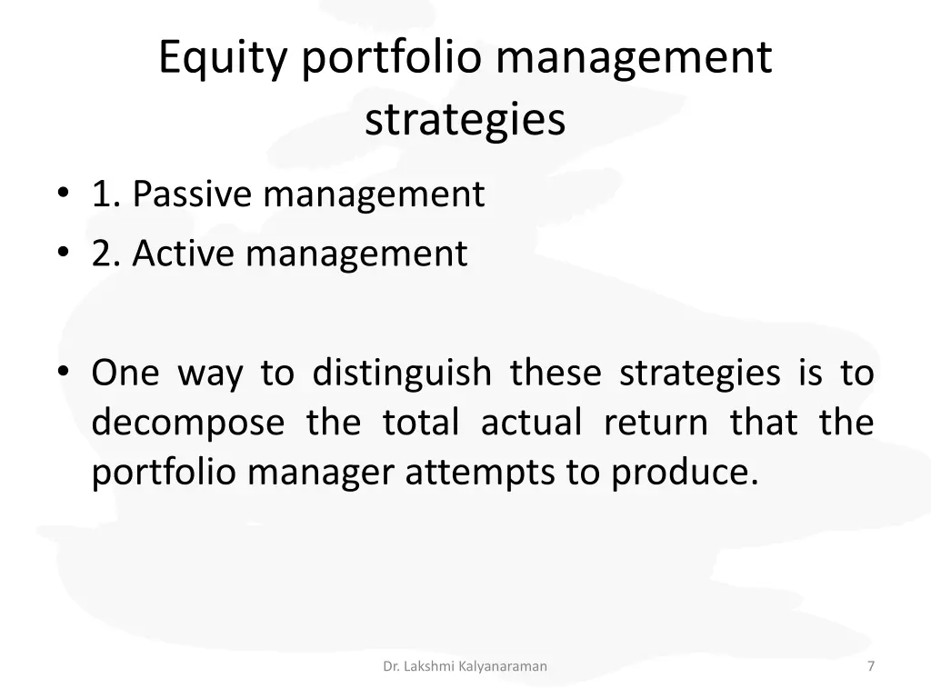 equity portfolio management strategies 1