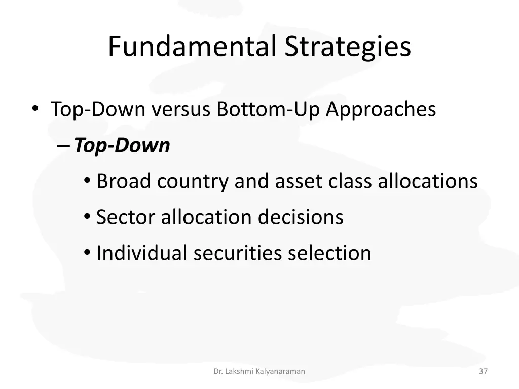 fundamental strategies