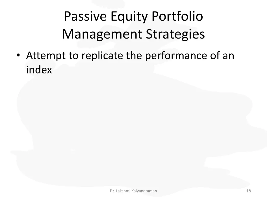 passive equity portfolio management strategies 1