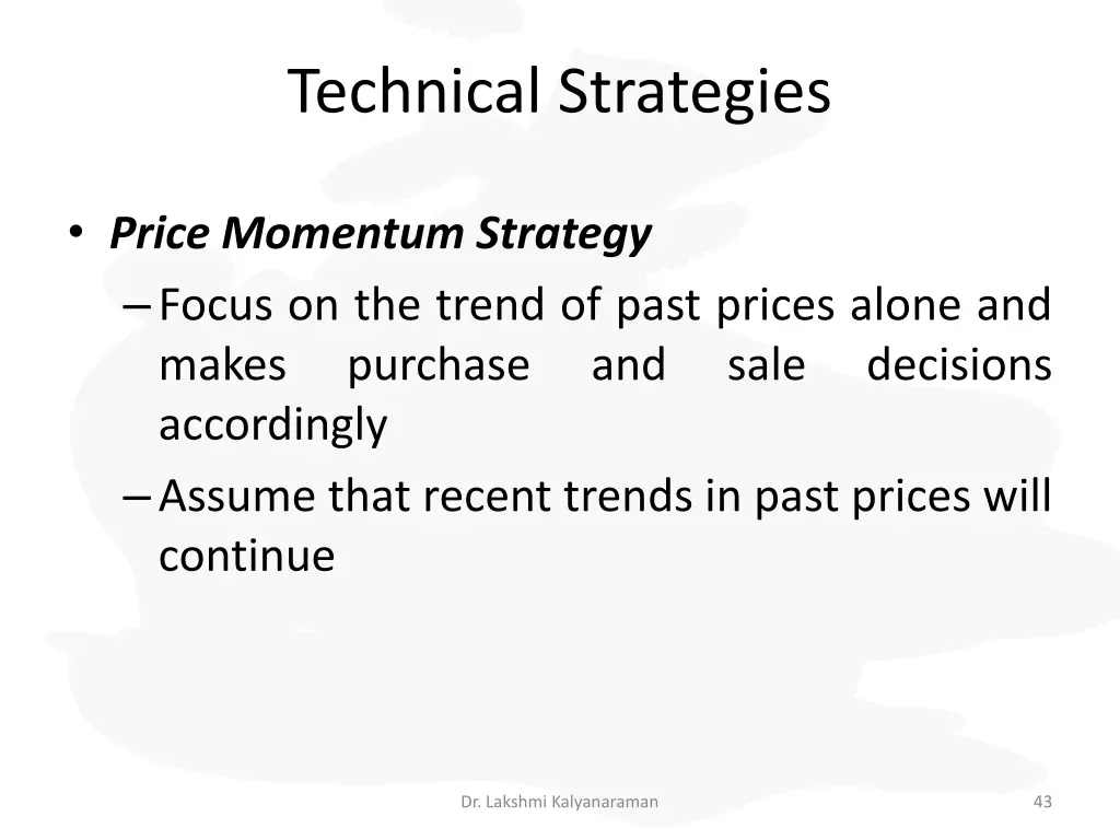 technical strategies 1