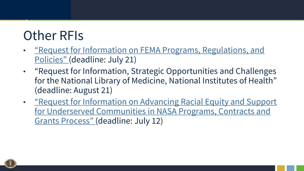 other rfis request for information on fema