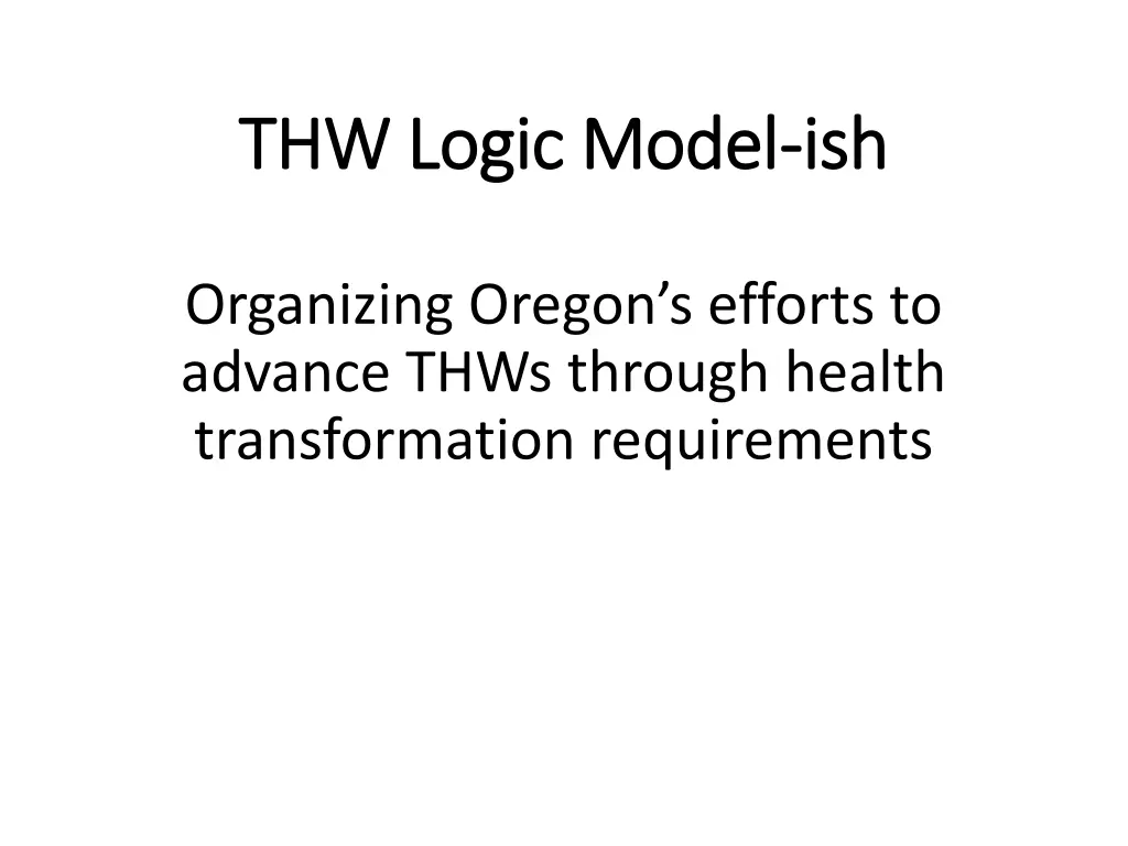 thw logic model thw logic model ish