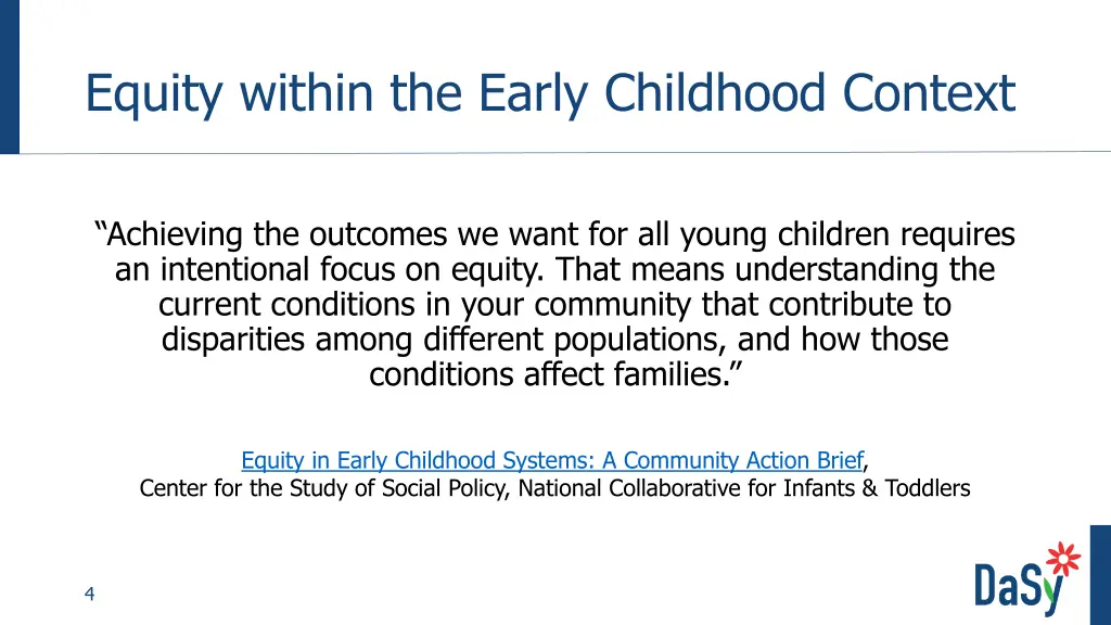 equity within the early childhood context