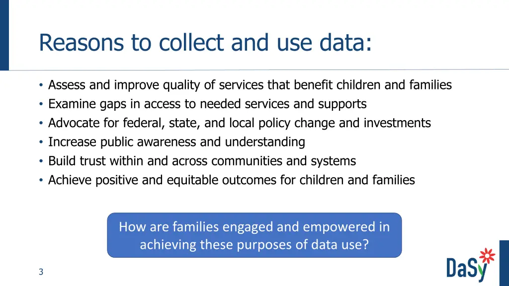 reasons to collect and use data