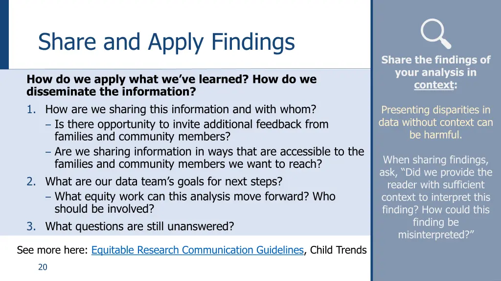 share and apply findings