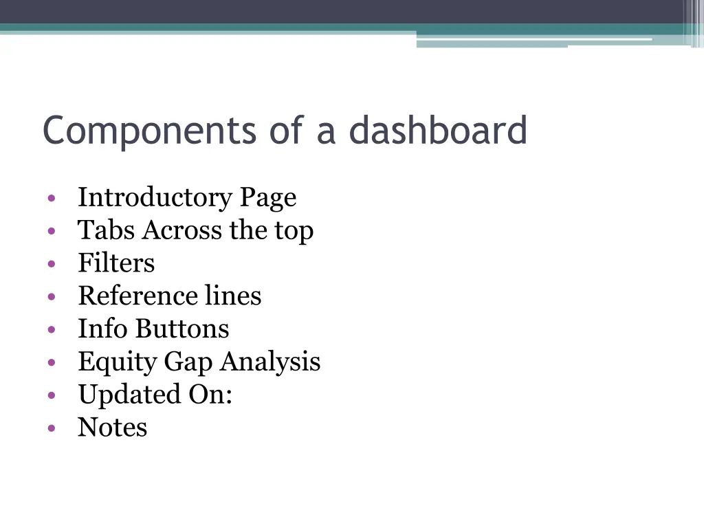 components of a dashboard