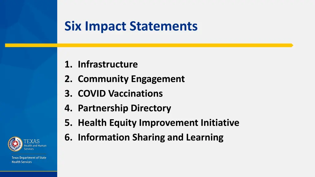 six impact statements