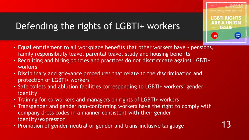 defending the rights of lgbti workers