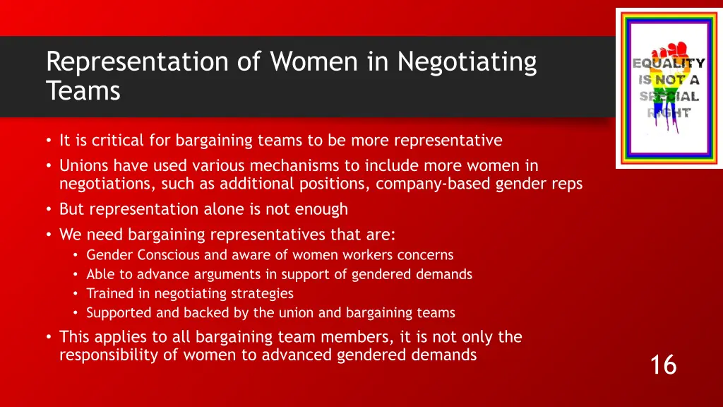 representation of women in negotiating teams