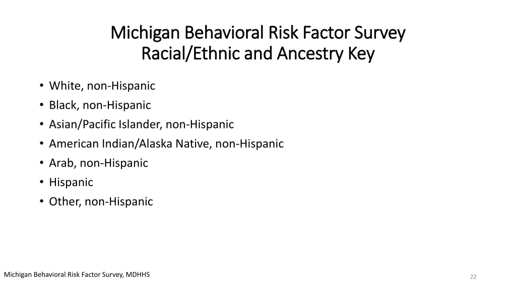 michigan behavioral risk factor survey michigan