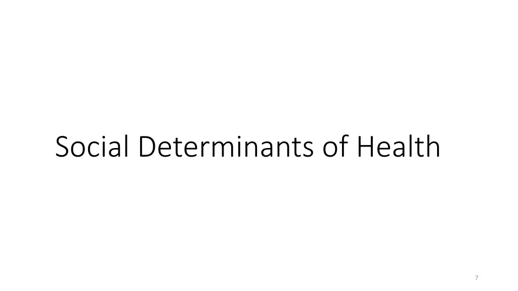 social determinants of health