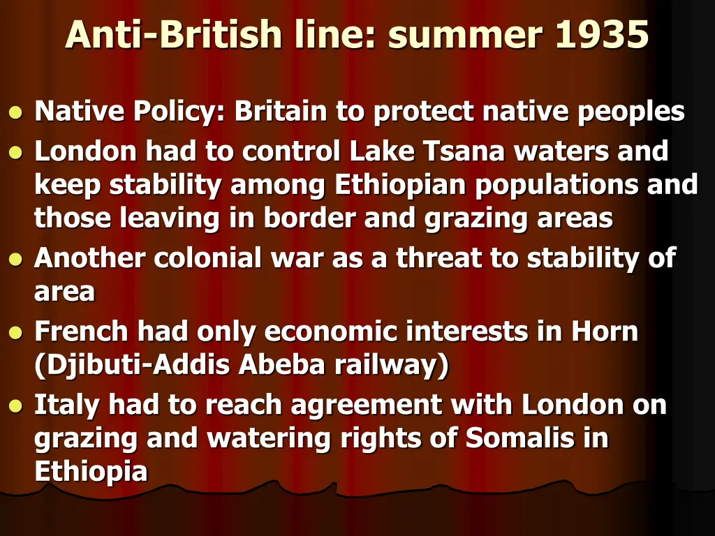 anti british line summer 1935