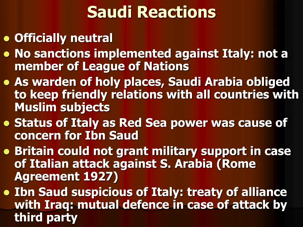 saudi reactions