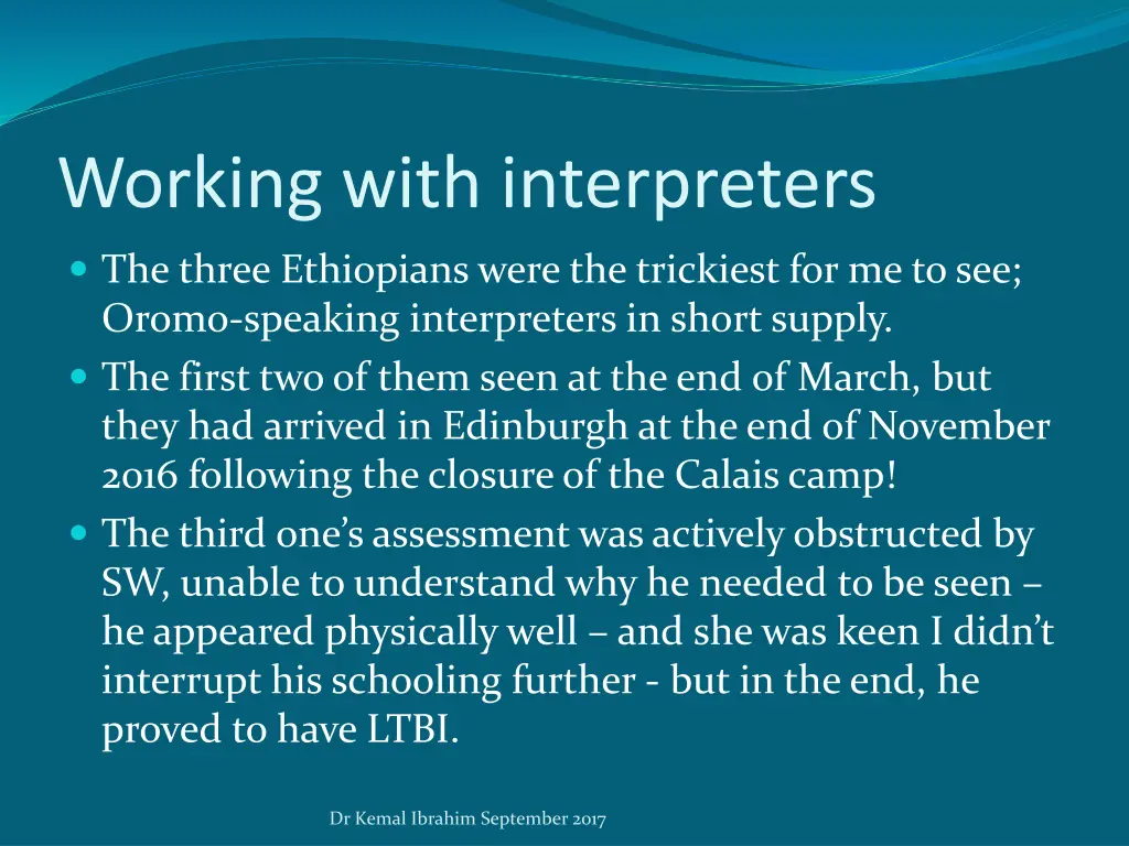 working with interpreters