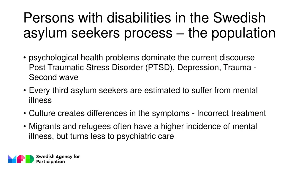 persons with disabilities in the swedish asylum