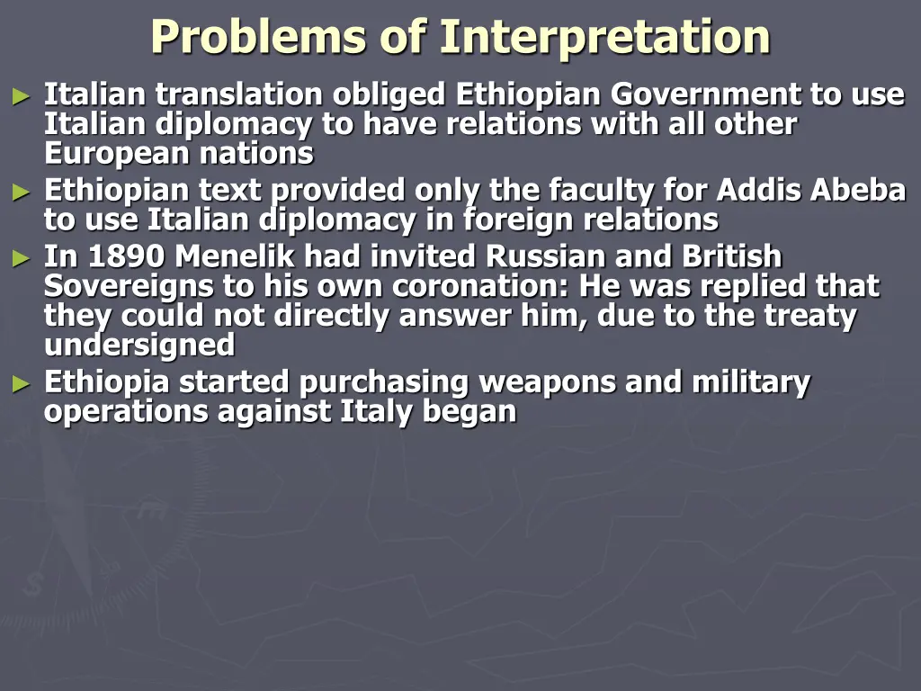 problems of interpretation italian translation