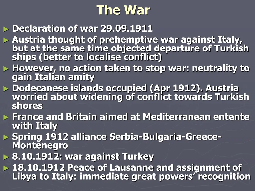 the war