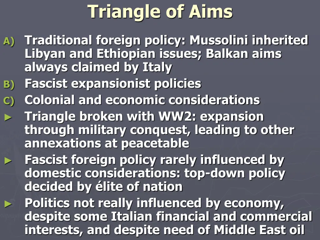 triangle of aims