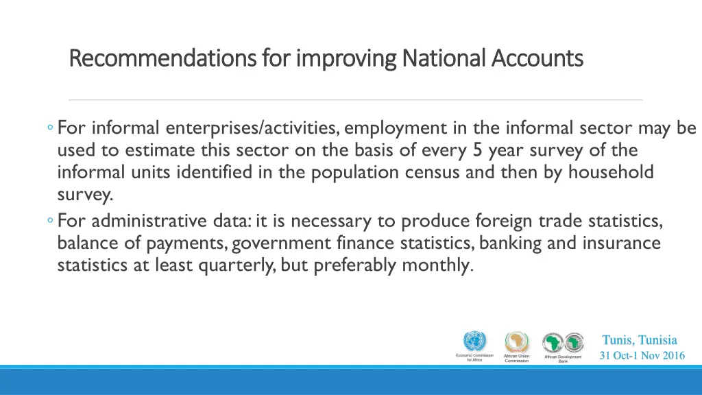 recommendations for improving national accounts 1