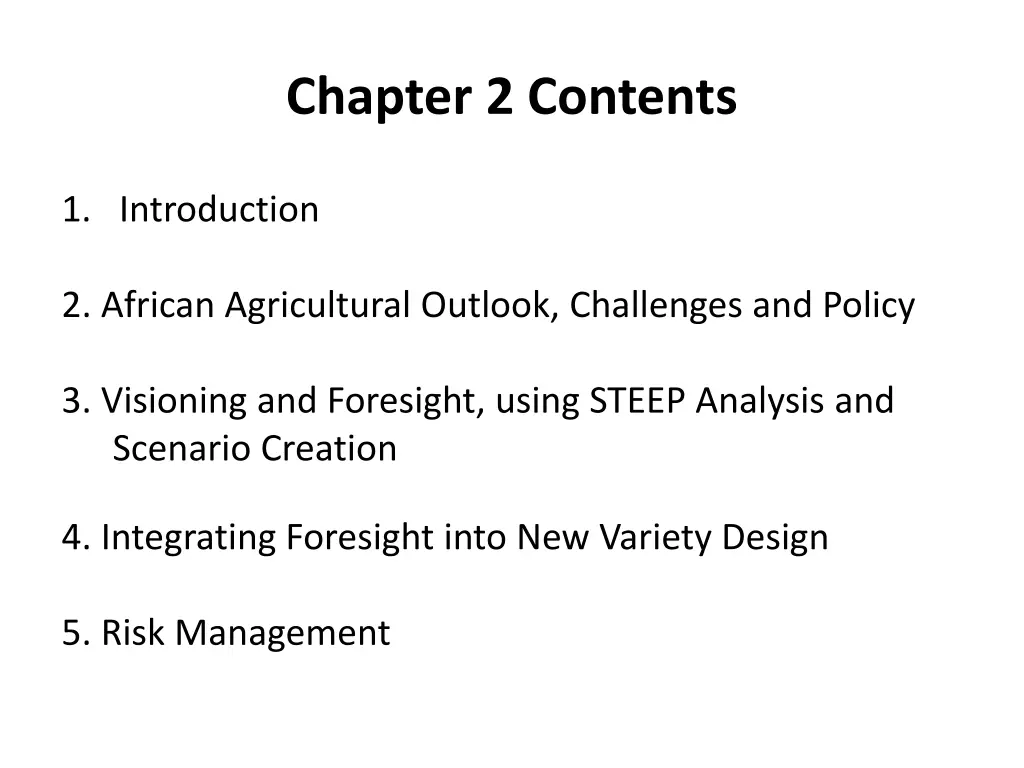 chapter 2 contents