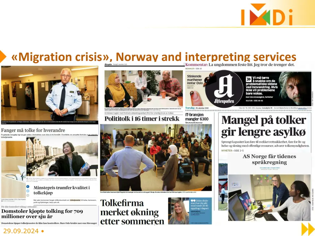 migration crisis norway and interpreting services