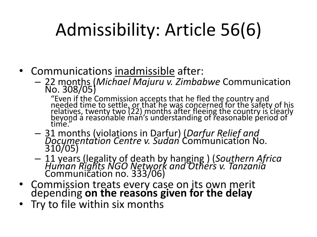 admissibility article 56 6 1