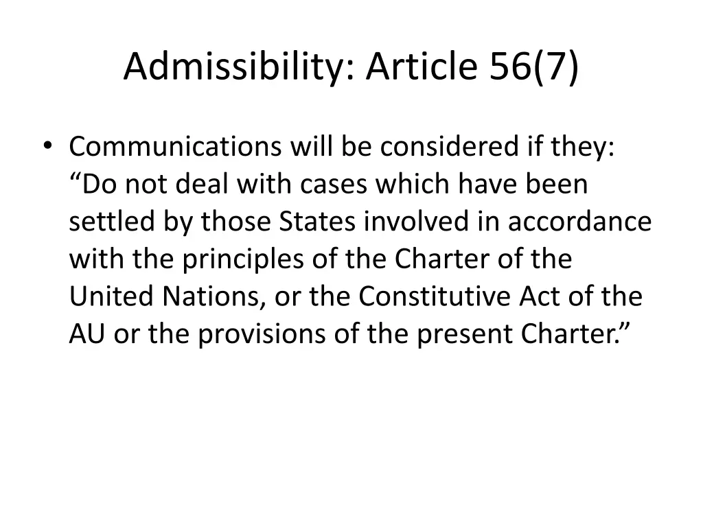 admissibility article 56 7