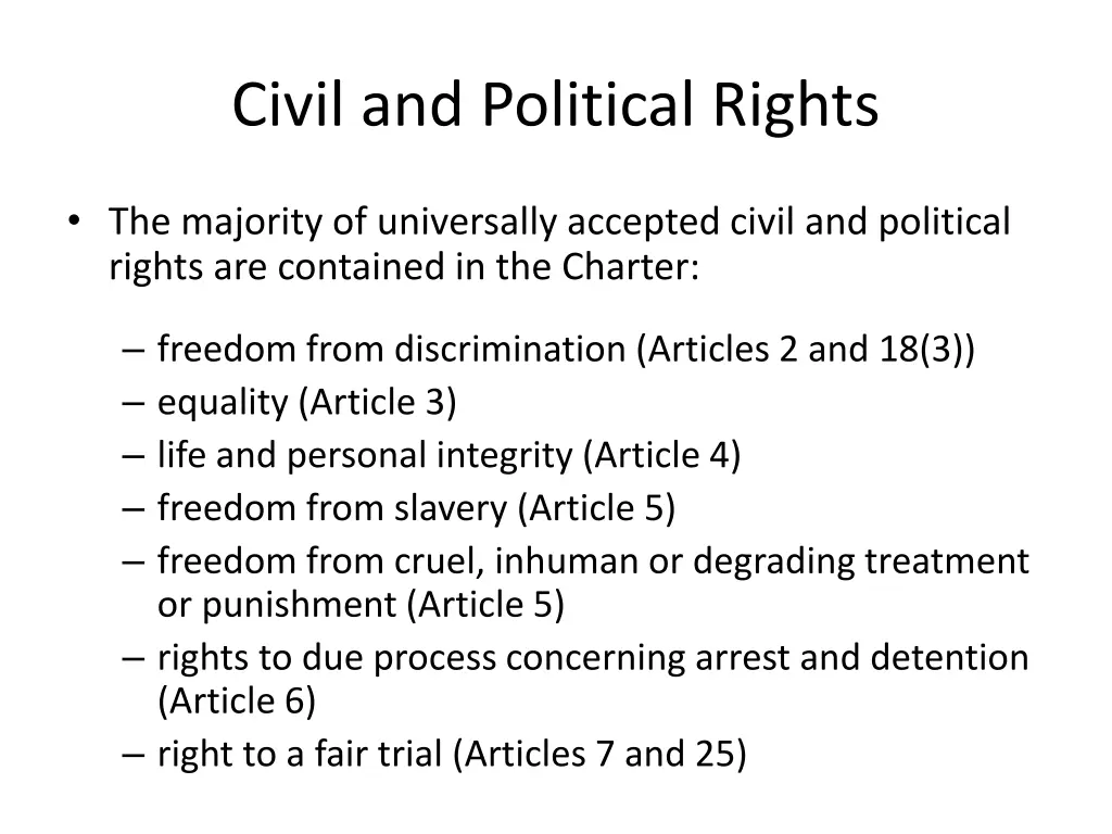 civil and political rights